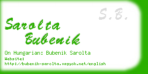 sarolta bubenik business card